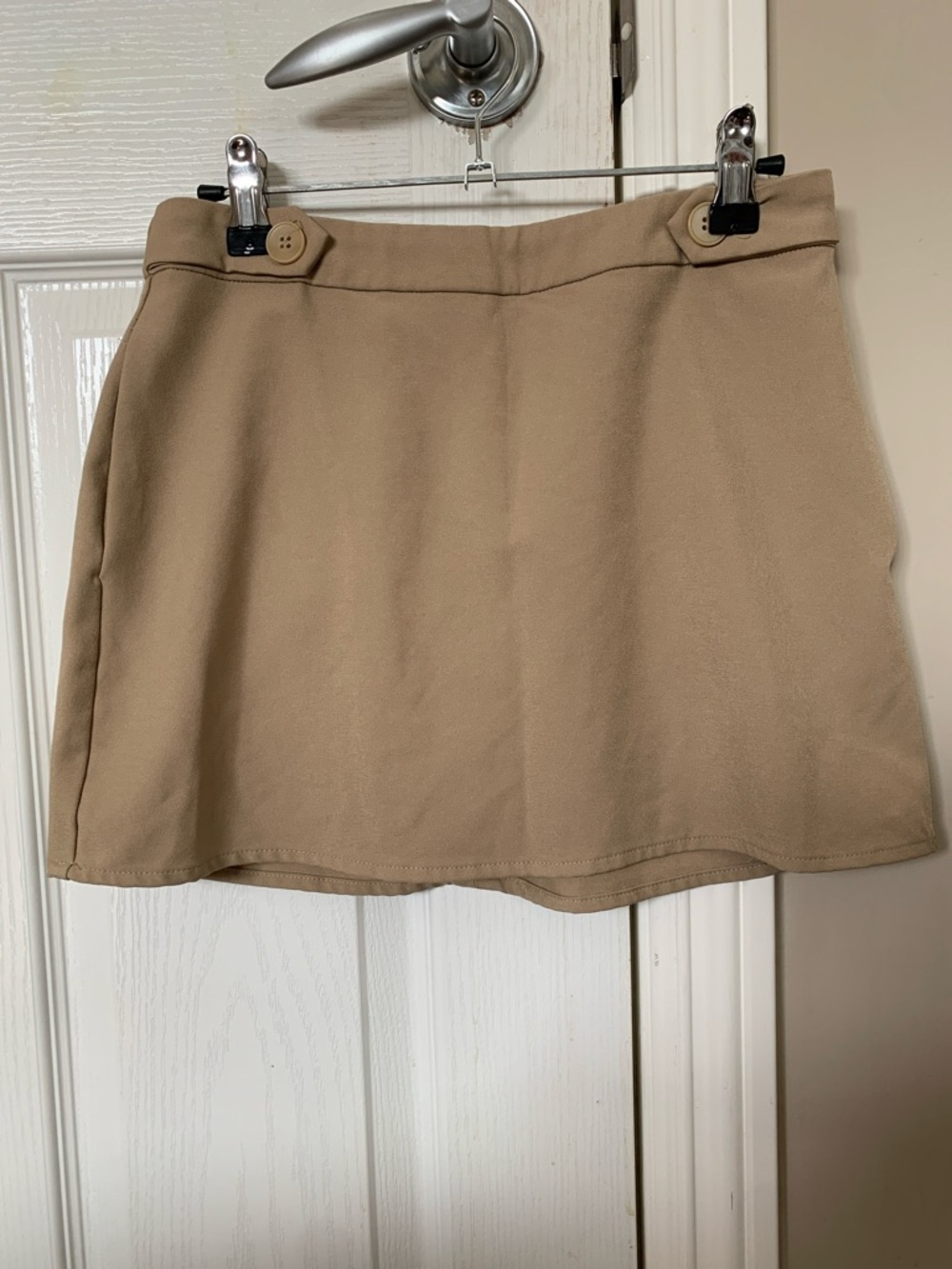 Princess Polly Tan Button-Accent Mini Skirt
